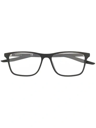 Nike Rectangular Optical Glasses In 001 Black