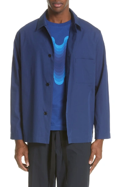 Dries Van Noten Casal Oversize Shirt In Blue