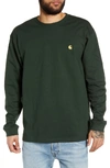 Carhartt Chase Long Sleeve T-shirt In Loden / Gold