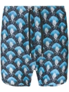 Neil Barrett Printed Swim Shorts In Blue