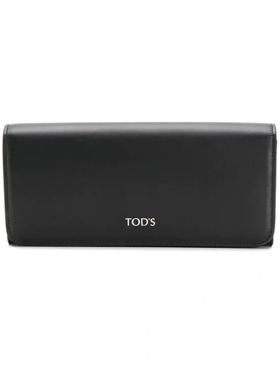 Tod's Logo Plaque Wallet In Black