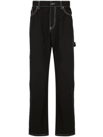 Msgm High Waisted Loose Fit Jeans In 99 Black