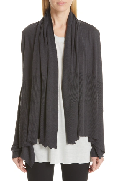 Rick Owens Drape Merino Wool Cardigan In Blue Jay