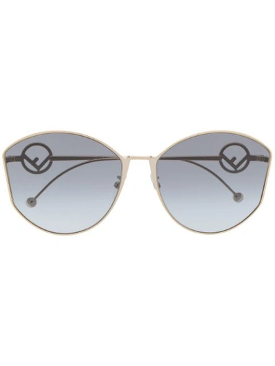 Fendi Logo Sunglasses In 银色