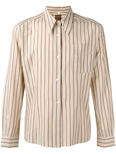 Pre-owned Romeo Gigli Vintage 1990's Striped Shirt In Neutrals