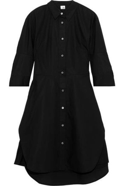 Iris & Ink Violet Cotton-poplin Shirt Dress In Black