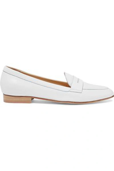 Iris & Ink Fern Leather Loafers In White