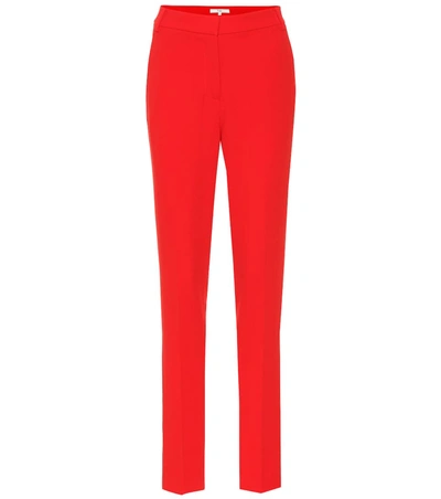 Tibi Beatle Cropped Slim Pants In Red