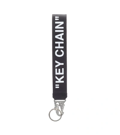 Off-white Slogan Print Keychain - 黑色 In Black