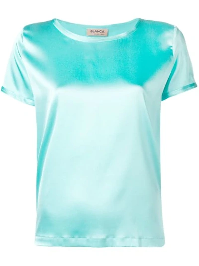 Blanca Satin Top In Blue