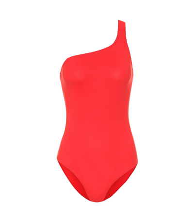 Isabel Marant Étoile Sage One-shoulder Swimsuit In Red