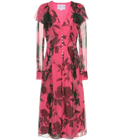 Carolina Herrera Printed Silk Chiffon Dress In Pink