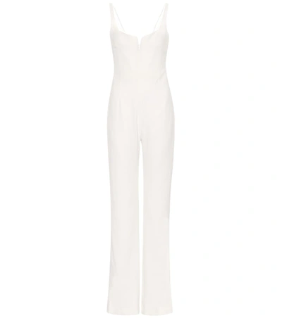 Galvan Signature Corset Crêpe Jumpsuit In White