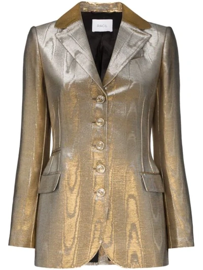 Racil Curtis Metallic Cotton-blend Blazer In Gold