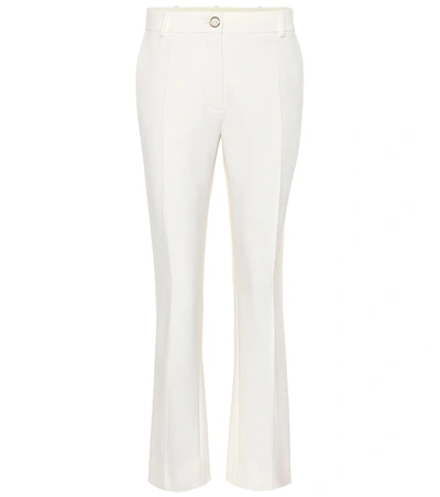 Valentino Cropped Wool-blend Pants In White