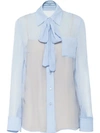 Prada Chiffon Top In Grey