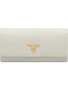Prada Logo-plaque Folding Wallet In White
