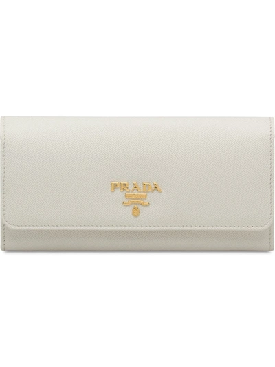 Prada Logo-plaque Folding Wallet In White