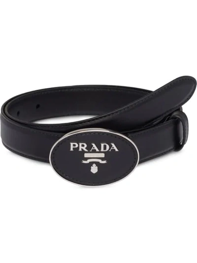 Prada Leather Belt In Black