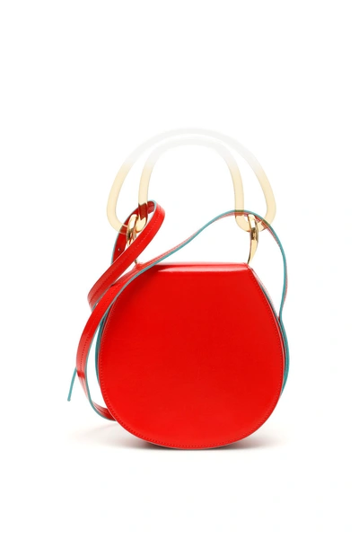 Marni Saddle Leather Bag In Red|rosso