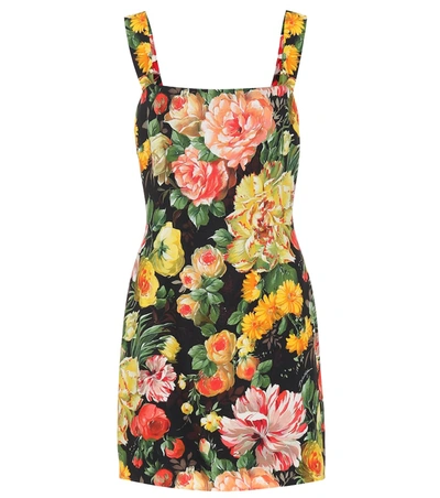 Dolce & Gabbana Floral-printed Minidress In Multicoloured