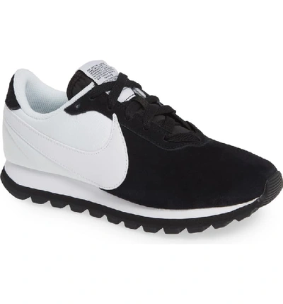Nike Pre-love O.x. Suede Sneakers With Holograph Swoosh In Black/ White/ White