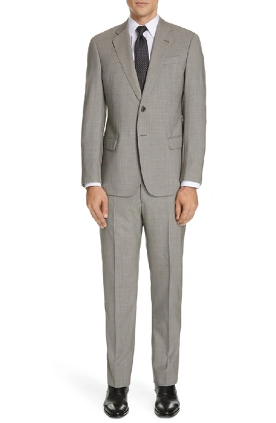 Emporio Armani Virgin Wool Regular Fit Suit In Grey