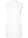 Jil Sander Sleeveless Band Collar Shirt In White