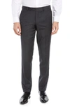 Ted Baker Jerome Flat Front Solid Wool Dress Pants In Charcoal