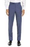 Ted Baker Jerome Flat Front Solid Wool Dress Pants In Blue