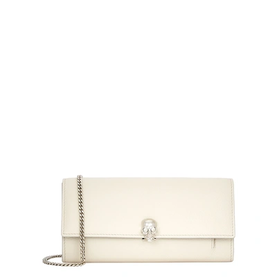 Alexander Mcqueen Off-white Grained Leather Wallet In Off White