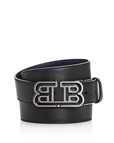 Bally Men's Bobby Mirror B Buckle Reversible Leather Belt In Black