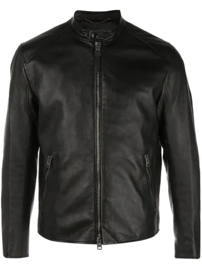 Coach Leather Racer Jacket In Black