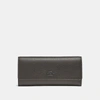 Coach Soft Trifold Wallet In Dark Olive/gunmetal