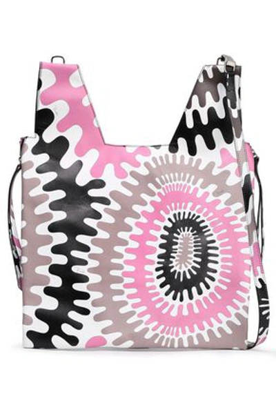 Emilio Pucci Woman Zip-detailed Printed Leather Tote Pink