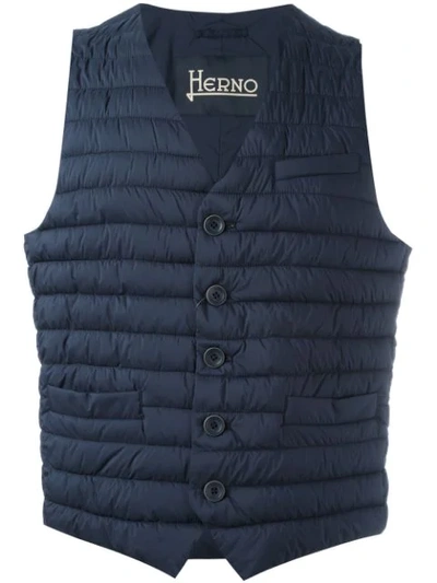 Herno Padded Gilet In Blue