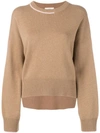 Pringle Of Scotland Contrast Cashmere Jumper In Brown