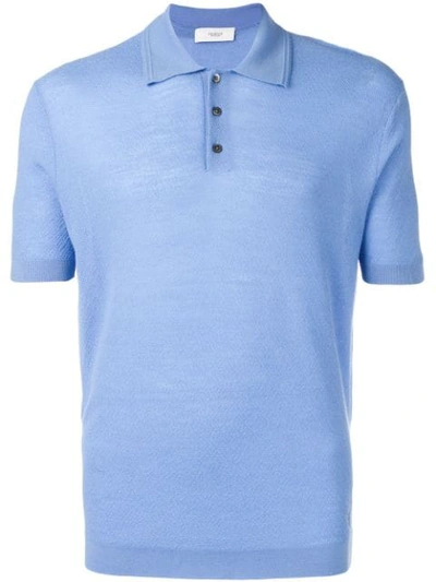 Pringle Of Scotland Merino Wool Polo Shirt In Blue