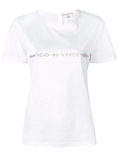 Marco De Vincenzo Embellished Logo T-shirt In White