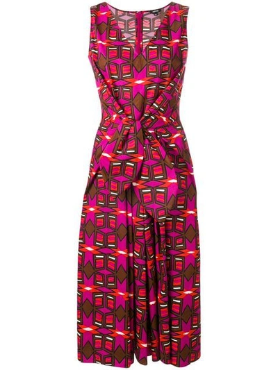 Aspesi Printed Knot Dress In Pink