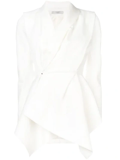 Poiret Long Draped Stan Blazer In 001 White