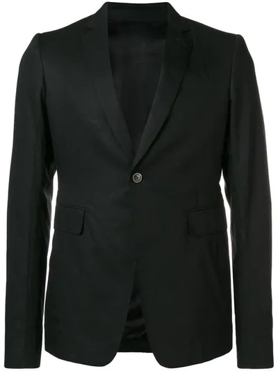 Rick Owens Casual Fitted Blazer In 09 Black