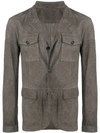Desa 1972 Suede Fitted Jacket In Grey