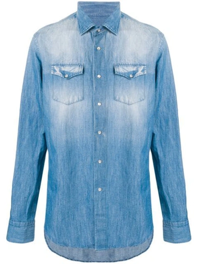 Dell'oglio Chest Pockets Denim Shirt In Blue