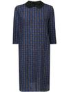Marni Micro-pattern Dress In Blue