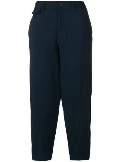 Issey Miyake Wrap Around Tapered Trousers In Blue