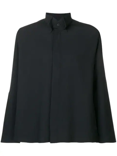 Issey Miyake Tailored Tuxedo Style Shirt In Black