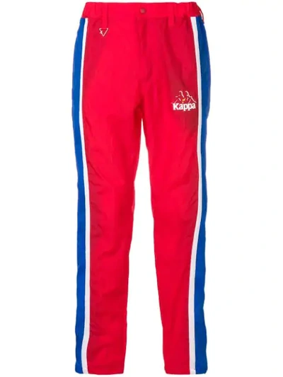 Kappa Tailored Track Style Trousers In Red