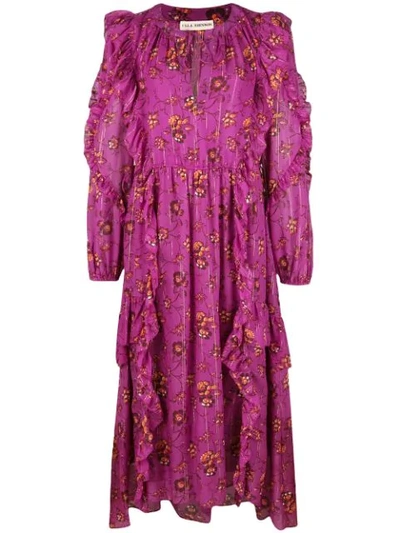 Ulla Johnson Floral Print Dress In Purple