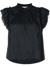 Ulla Johnson Short Flutter Sleeves Top In Black